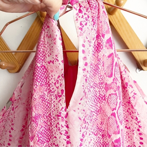 Ramy Brook Fia Snake Print Pink Midi Dress - Picture 10 of 15